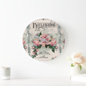 みすぼらしいシックビクトリアンなデコペフランスのージな、シックな ラージ壁時計 (ホーム)