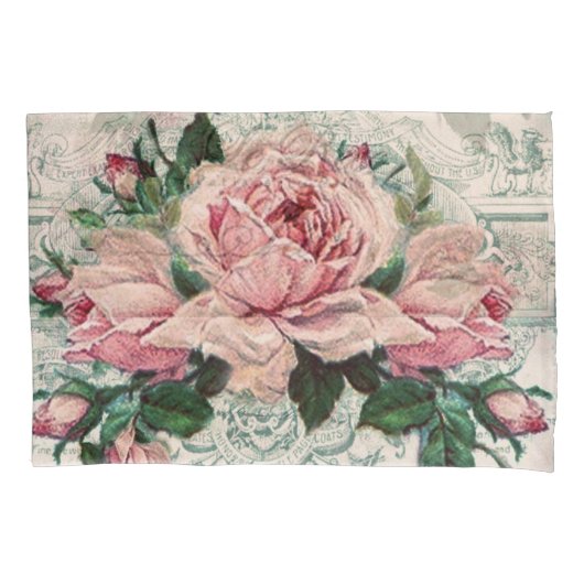 みすぼらしいシックビクトリアンなデコペフランスのージな、シックな 枕カバー (正面)