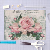 みすぼらしいシックビクトリアンなデコペフランスのージな、シックな 薄葉紙 (クラフト)