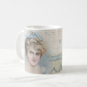 みすぼらしいシックビクトリアンなヴィンテージの花付き婦人 コーヒーマグカップ (正面左)