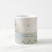 みすぼらしいシックビクトリアンなヴィンテージの花付き婦人 コーヒーマグカップ (中央)