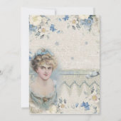 みすぼらしいシックビクトリアンなヴィンテージの花付き婦人 サンキューカード (裏面)