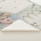 みすぼらしいシックビクトリアンなヴィンテージの花付き婦人 シェルパブランケット (3/4)