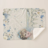 みすぼらしいシックビクトリアンなヴィンテージの花付き婦人 シェルパブランケット (正面(横))