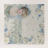 みすぼらしいシックビクトリアンなヴィンテージの花付き婦人 ジグソーパズル (横)