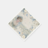 みすぼらしいシックビクトリアンなヴィンテージの花付き婦人 スタンダードカクテルナプキン (角)