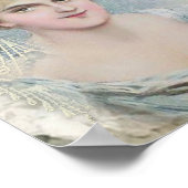 みすぼらしいシックビクトリアンなヴィンテージの花付き婦人 ポスター (角)