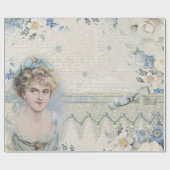 みすぼらしいシックビクトリアンなヴィンテージの花付き婦人 ラッピングペーパー (フラット)