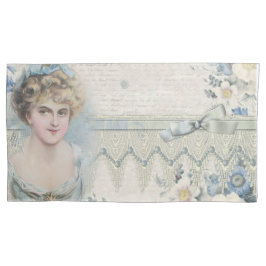 みすぼらしいシックビクトリアンなヴィンテージの花付き婦人 枕カバー