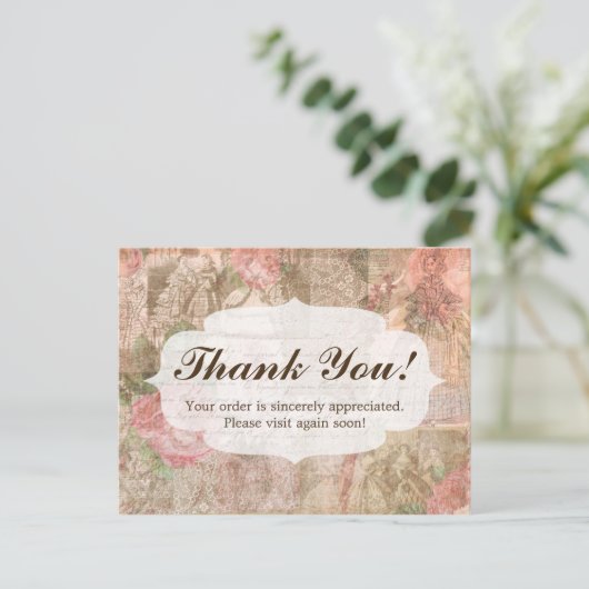 みすぼらしいシックビクトリアンレディースファッションありがとう ポストカード (スタンド正面)