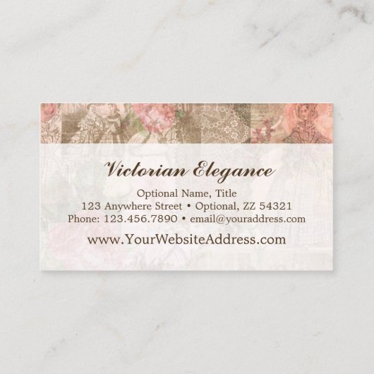 みすぼらしいシックビクトリアンレディースファッションクラフトピンク 名刺 (裏面)