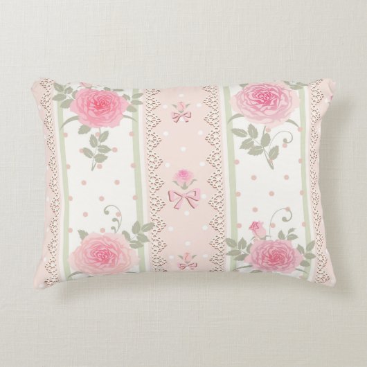 みすぼらしいシックビクトリアン,フローラ，壁紙，ヴィンテージ, アクセントクッション (正面)