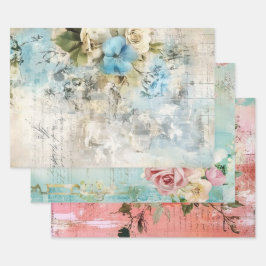 みすぼらしいシックフランスのなパターン ラッピングペーパーシート