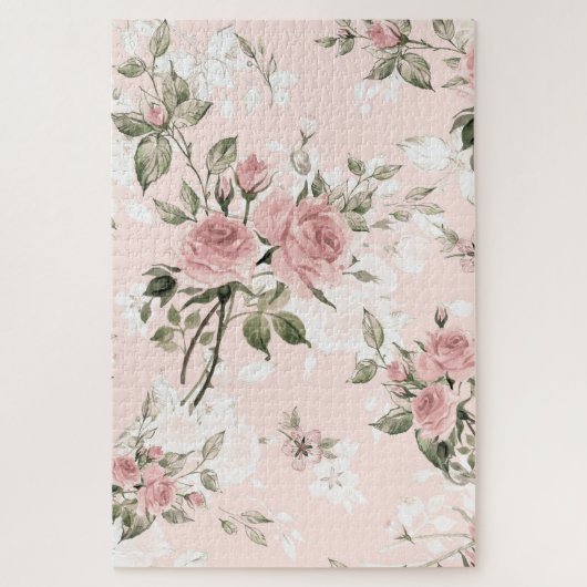 みすぼらしいシックフランスの、シック、ヴィンテージ、フローラ、素朴、パイ ジグソーパズル (縦)