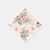 みすぼらしいシックフランスの、シック、ヴィンテージ、フローラ、素朴、パイ スタンダードカクテルナプキン (角)