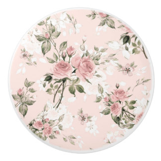 みすぼらしいシックフランスの、シック、ヴィンテージ、フローラ、素朴、パイ セラミックノブ