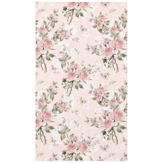 みすぼらしいシックフランスの、シック、ヴィンテージ、フローラ、素朴、パイ テーブルクロス (正面)