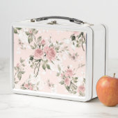 みすぼらしいシックフランスの、シック、ヴィンテージ、フローラ、素朴、パイ メタルランチボックス (インサイチュ)