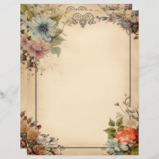 みすぼらしいシックフローラジャンクジャーナル文房具 (正面/裏面)