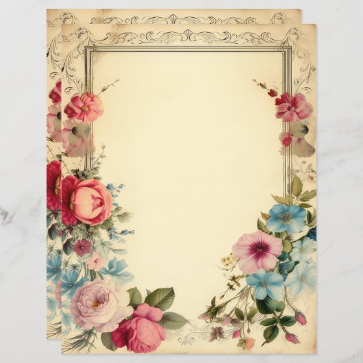 みすぼらしいシックフローラジャンクジャーナル文房具 (正面/裏面)