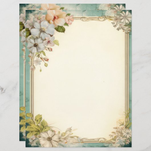 みすぼらしいシックフローラジャンクジャーナル文房具 (正面/裏面)