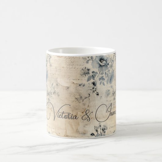 みすぼらしいシックヴィンテージクラシックカスタマイズ可能な贈り物 コーヒーマグカップ (中央)