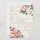 みすぼらしいシックヴィンテージフランスのバラベビーシャワー招待 招待状 (裏面)