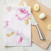 みすぼらしいシック淡い色のなピンクのローズキッチン/バスタオル キッチンタオル (四つ折り)