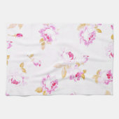 みすぼらしいシック淡い色のなピンクのローズキッチン/バスタオル キッチンタオル (横)