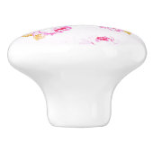 みすぼらしいシック淡い色のなピンクのローズ家具プル/ノブ セラミックノブ (側面)