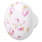 みすぼらしいシック淡い色のなピンクのローズ家具プル/ノブ セラミックノブ (右)