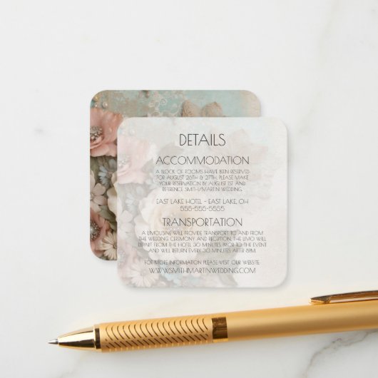 みすぼらしいシック素朴な紙の花を作成 エンクロージャーカード (正面/裏面インサイチュ)