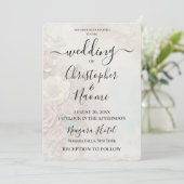 みすぼらしいシック素朴な紙の花を作成 招待状 (スタンド正面)