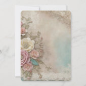 みすぼらしいシック素朴な紙の花を作成 招待状 (裏面)