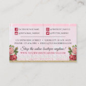 みすぼらしいシック素朴ウッドヴィンテージバラソーシャルメディア 名刺 (裏面)