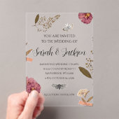 みすぼらしいシック結婚な押し花の結婚式の招待 アクリル招待状 (インサイチュ (ポータブル))