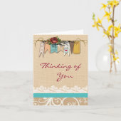 みすぼらしいシック考えるなグリーティングカード カード (黄色い花)