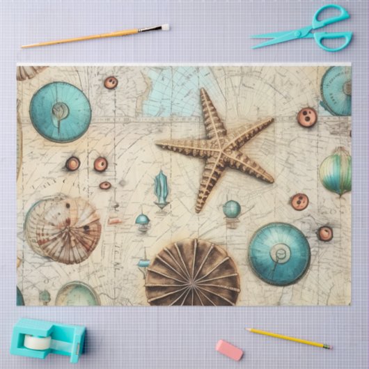 みすぼらしいシック航海のシリーズデザイン6 薄葉紙 (クラフト)