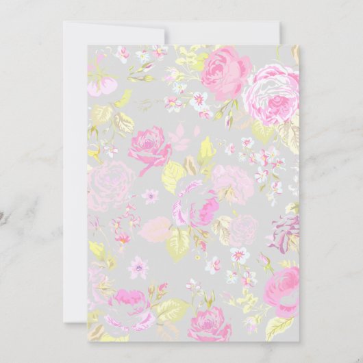 みすぼらしいシック、ピンク&グレー結婚式招待状 招待状 (裏面)