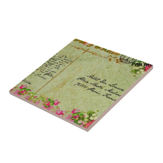 みすぼらしいシック,フローラ,バラ,ヴィンテージ,田舎風,Vi タイル (側面)