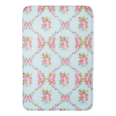 みすぼらしいシック、ベビーブルー、赤いバラビクトリアン、フローラ、p バスマット (正面縦)