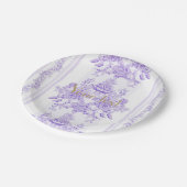 みすぼらしいシック、ラベンダー、トイル、パターン、フローラ、ビクトリア ペーパープレート (アングル)