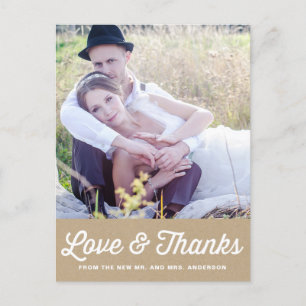 みすぼらしいシック  写真結婚の感謝はがき ポストカード