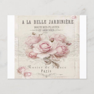 みすぼらしいシック，粗野，ヴィンテージ,フローラ，コラージュ，国， チラシ