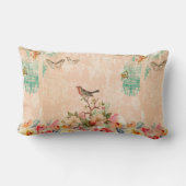 みすぼらしいシック、鳥、蝶、レース、フローラ、カントリーch ランバークッション (裏面)