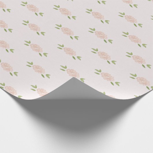 みすぼらしいソフトライトピンクの小柄なバラギフト ラッピングペーパー (角)