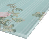 みすぼらしいチキガラスのカッティングボードのミントピンクのバラ カッティングボード (角)