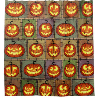 みすぼらしいハロウィーン、ヴィンテージの背景。 シャワーカーテン