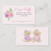 みすぼらしいバラ赤ちゃんシャワーおむつラッフル エンクロージャーカード (正面/裏面)