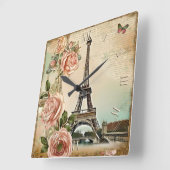 みすぼらしいパリシック! スクエア壁時計 (傾斜)